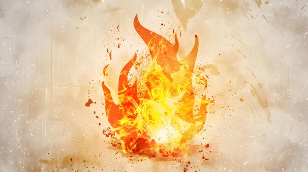 una explosión ardiente con una llama ardiente
