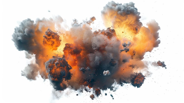 Una explosión ardiente con salpicaduras de colores naranja y amarillo
