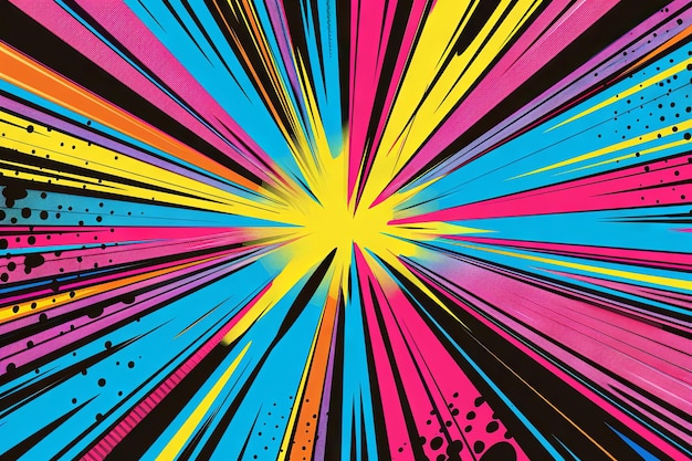 explosión de arte pop con colores vibrantes y elementos de estilo cómic IA generativa