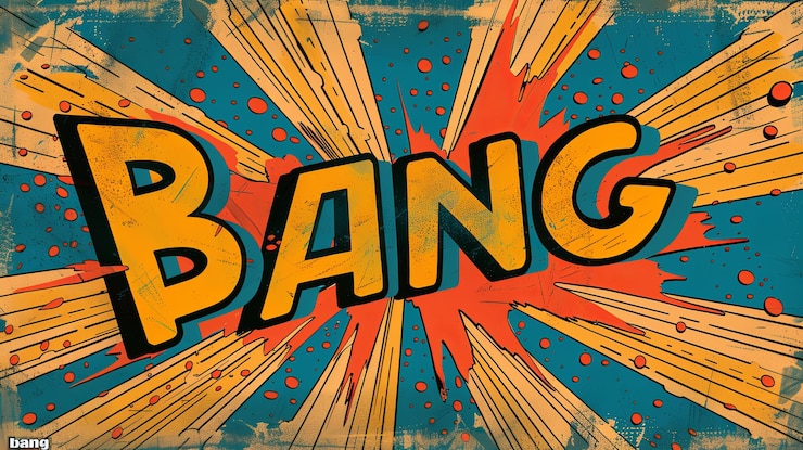 Foto una explosión de bangquot al estilo de los cómics con textura grunge
