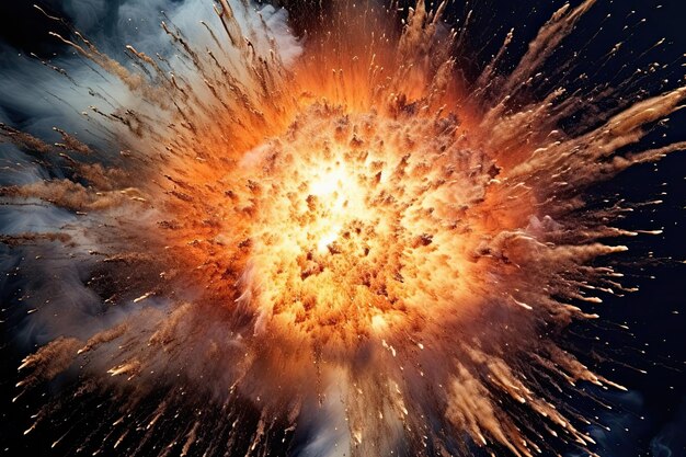 Explosión de big bang sobre fondo oscuro