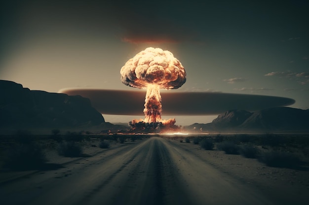 Explosión bomba nuclear apocalipsis destrucción día del juicio final