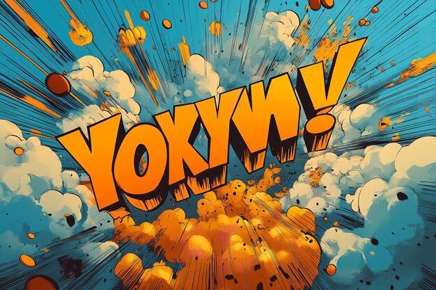 Explosión brillante y colorida en el estilo de un cómic Generative Ai