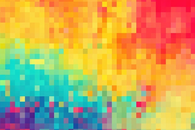 Foto explosión caleidoscópica de píxeles una exhibición vibrante de patrones de píxeles coloridos