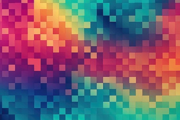 Foto explosión caleidoscópica de píxeles una exhibición vibrante de patrones de píxeles coloridos