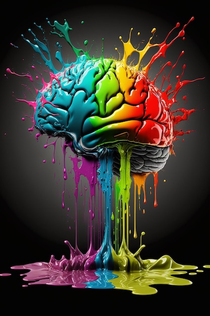 Explosión cerebral con colores IA generativa