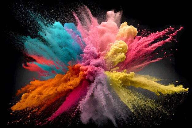 Una explosión de colores impresionista sobre un fondo blanco