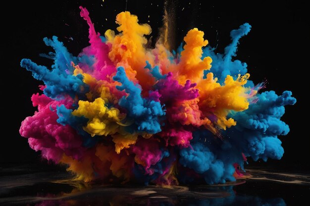 Foto una explosión de colores vibrantes