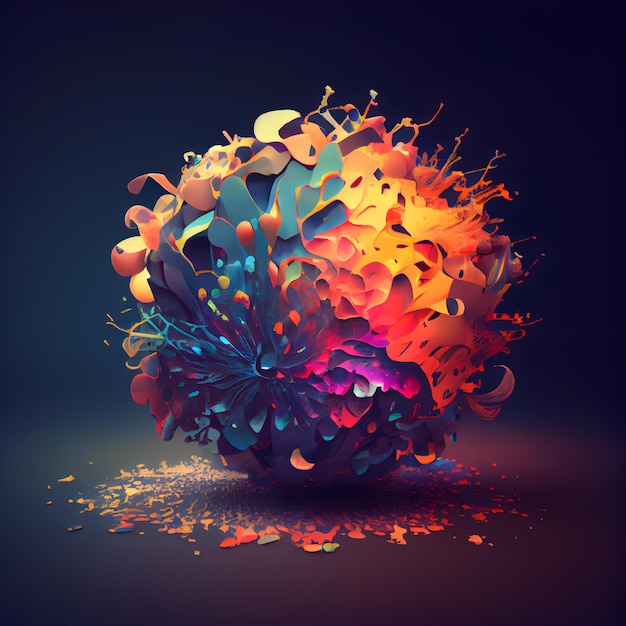 Explosión colorida abstracta fondo 3d render 3d ilustración