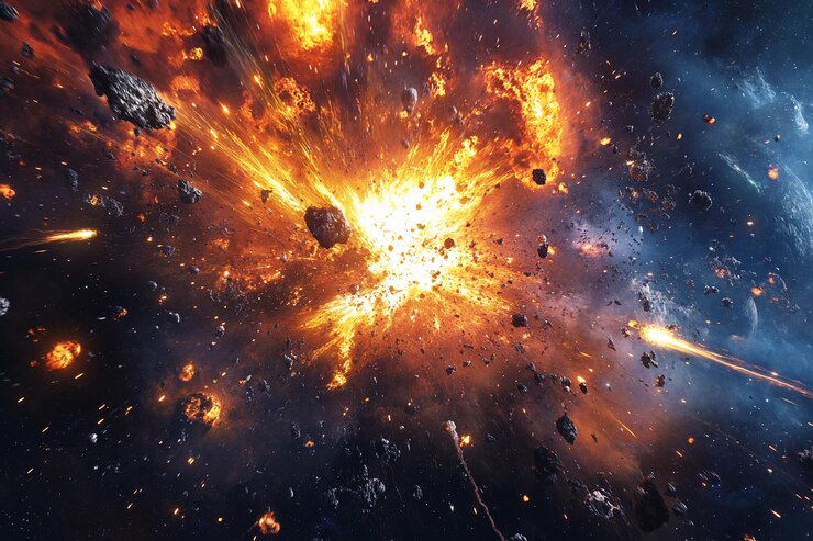 La explosión cósmica libera energía y escombros en la inmensidad del espacio durante una estelar