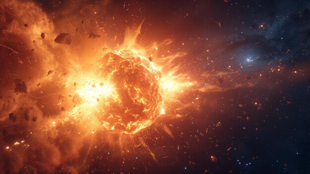 Una explosión cósmica una supernova desatando su inmensa energía y luz