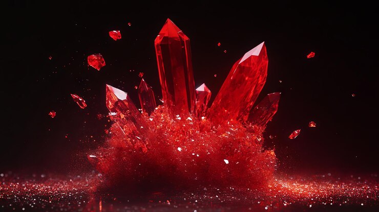 Foto la explosión del cristal rojo una obra maestra del arte digital