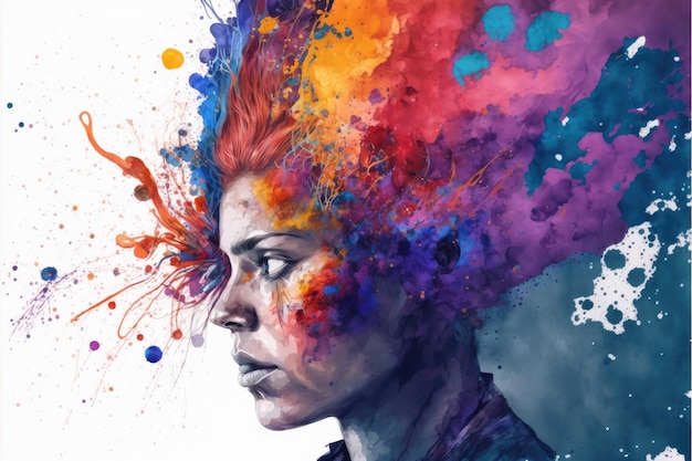 Explosion der Farben eines Künstlers im Konzept der kreativen und künstlerischen Inspiration