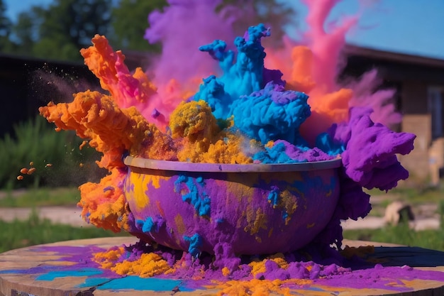 Explosion der Holi-Farben