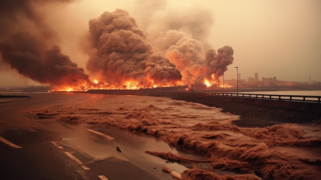 Foto la explosión de humo de la tubería industrial uhd papel pintado