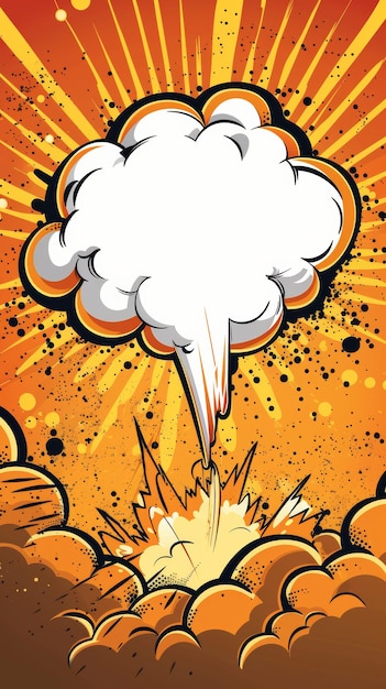 Explosion im Comic-Stil mit Rauchwolke