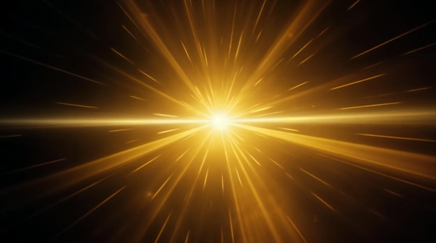 Explosión de luz dorada de fondo abstracto