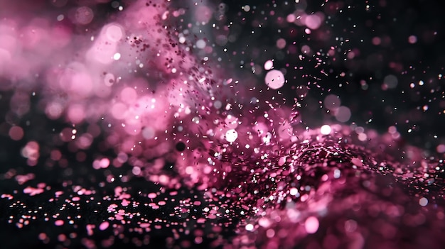 Explosion metallic pink glitter sparkle Choky Glitter Pulver Funken blinken feiern b Generative KI