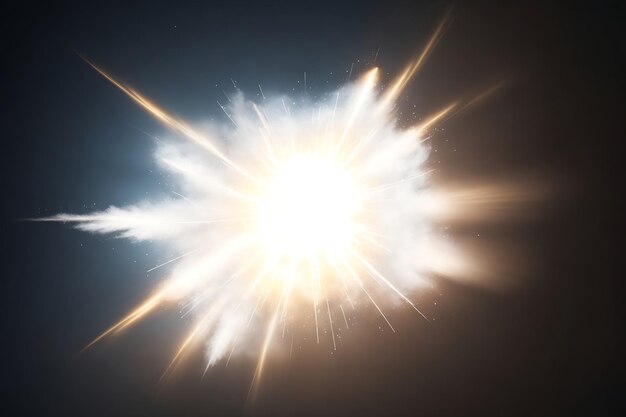 Explosion mit weiß leuchtendem Licht