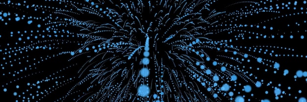 Foto explosión de partículas azules