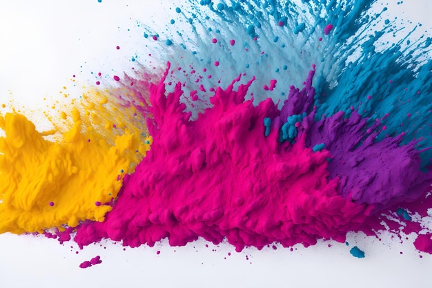 Una explosión de pintura colorida con la palabra holi