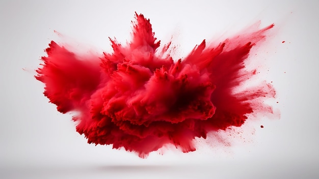 Explosión de pintura roja aislada en fondo blanco Ilustración 3D