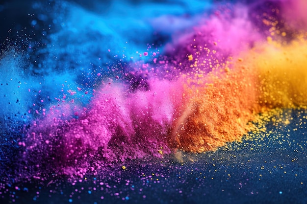 La explosión de polvo coloreado durante un festival indio de Holi