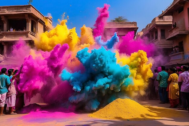 Explosión de polvo de colores