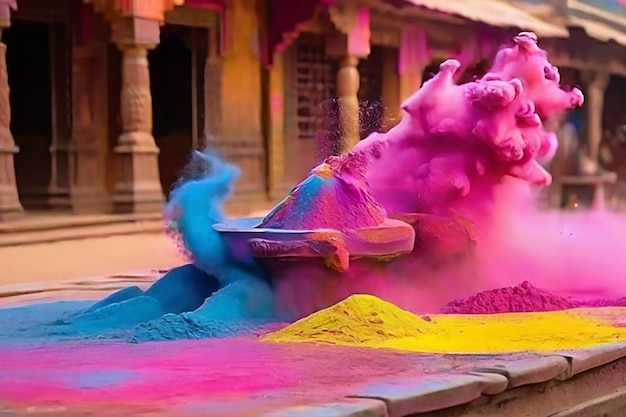 Explosión de polvo de colores