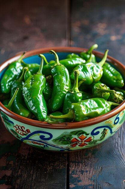 Foto una explosión de sabor de pimientos verdes con ampollas en una fiesta de tapas