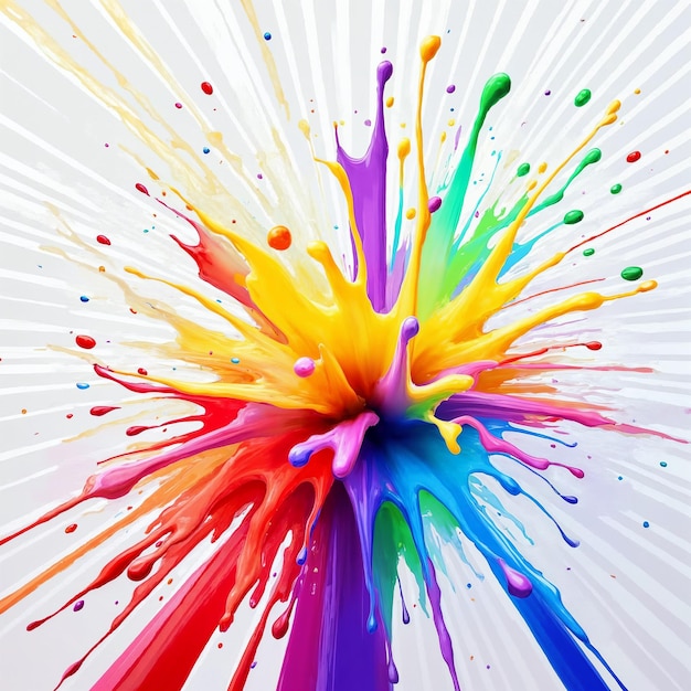 Explosión de salpicaduras de pintura de colores