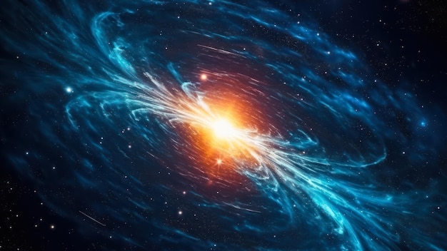 Explosión de supernova de energía colorida en el espacio abstracto fondo generativo ai