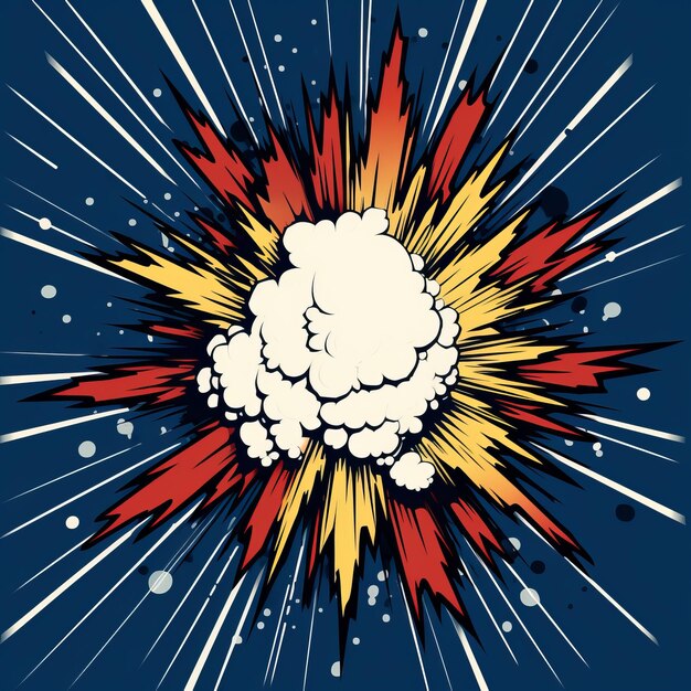 Explosión de la Supernova de la Marina en estilo cómic retro