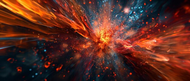 Explosión vibrante con una mezcla hipnotizante de rayas de fuego en un fondo transparente.