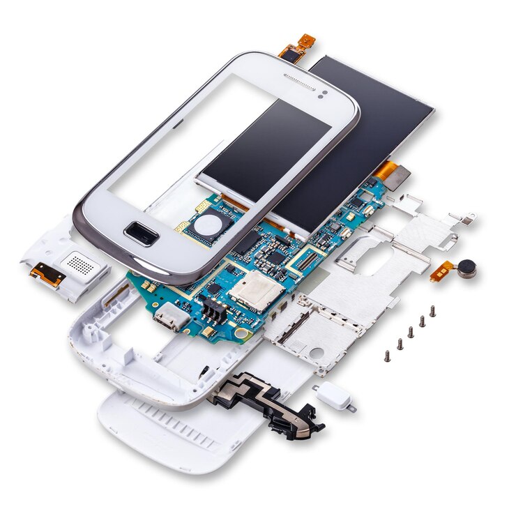 Explosión de vista de teléfono celular