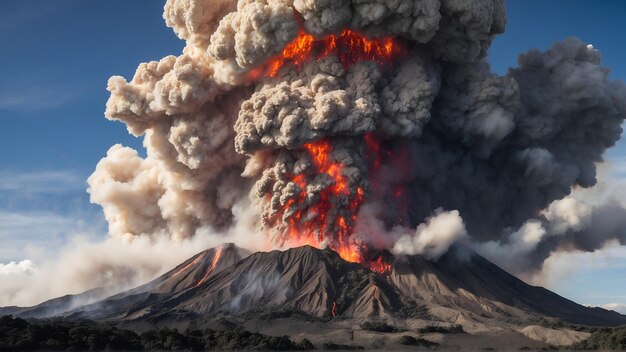 Foto explosión de un volcán