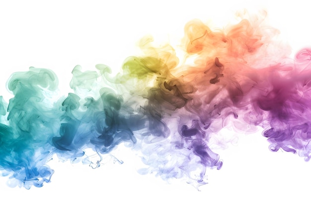 Explosion von farbigem Pulver, isoliert auf weißem Hintergrund Abstrakt farbiger Hintergrund
