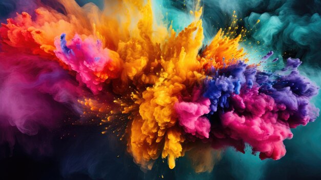 Foto explosion von farbigem pulver
