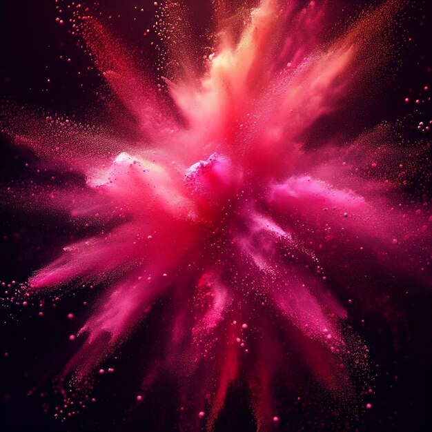 Explosion von rosa Staub