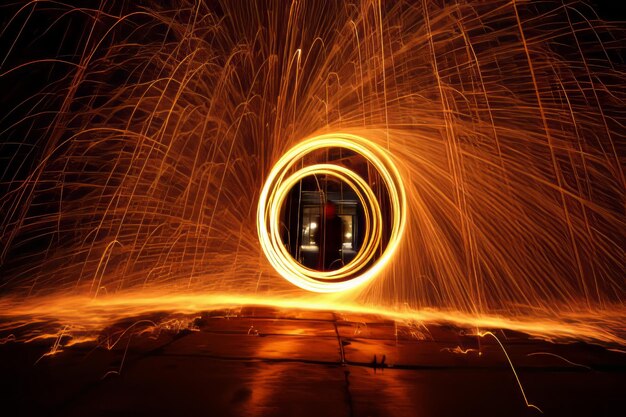 Explosiones de luz cautivadoras Fotografía del tiempo de los petardos de fuego en AR 32