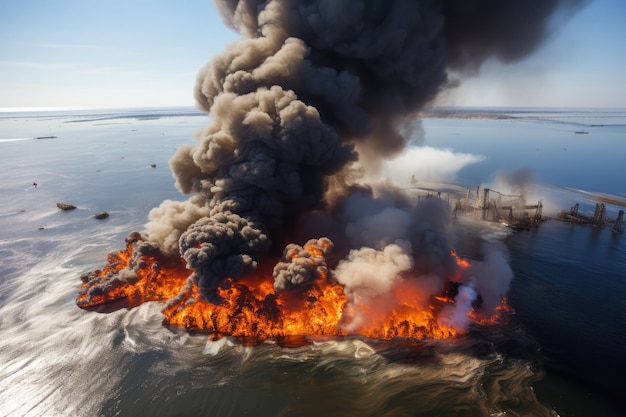 Foto explosiones submarinas debido a un oleoducto saboteado