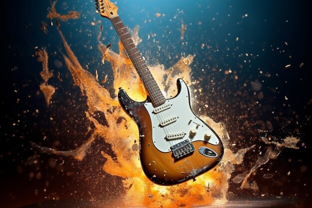 Foto explosive rock 'n' roll-gitarre