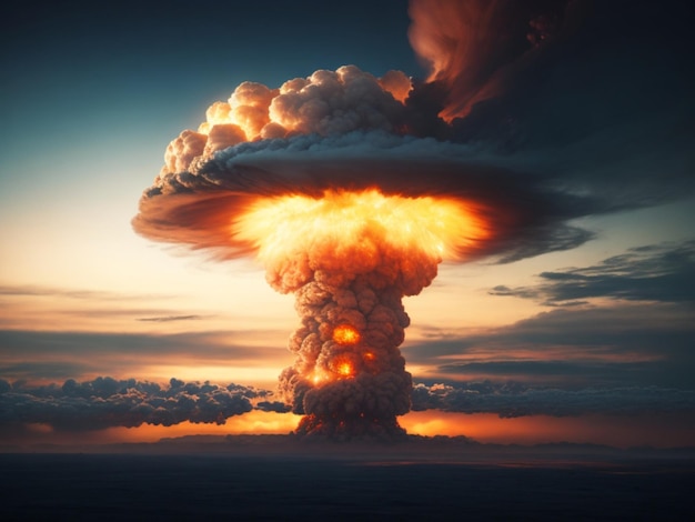 Explosiver Atompilz nach einer nuklearen Detonation