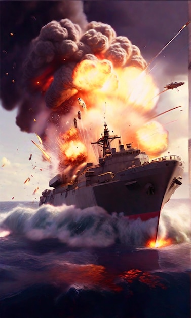 Explosões de água Operações militares de navios