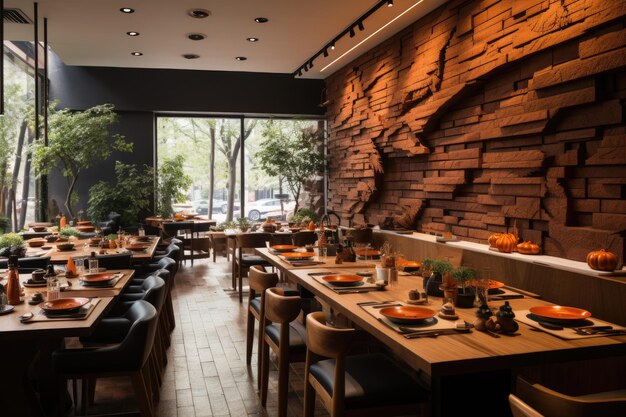 exponha o estilo de decoração de tijolos em ideias de inspiração para restaurantes japoneses