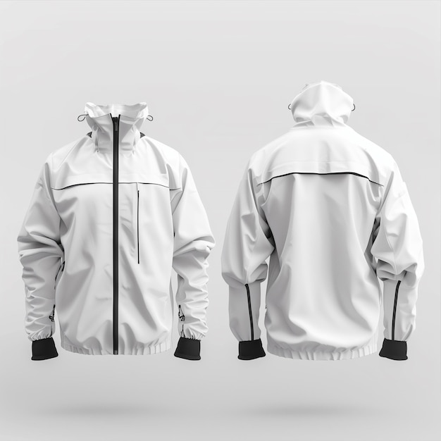 Exposición de chaquetas de bombardero blancas minimalistas y elegantes