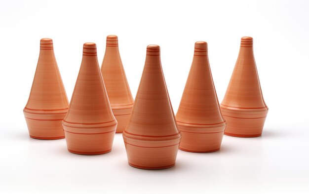 Una exposición individual que revela el papel esencial de los conos de cocción de cerámica aislados sobre fondo blanco