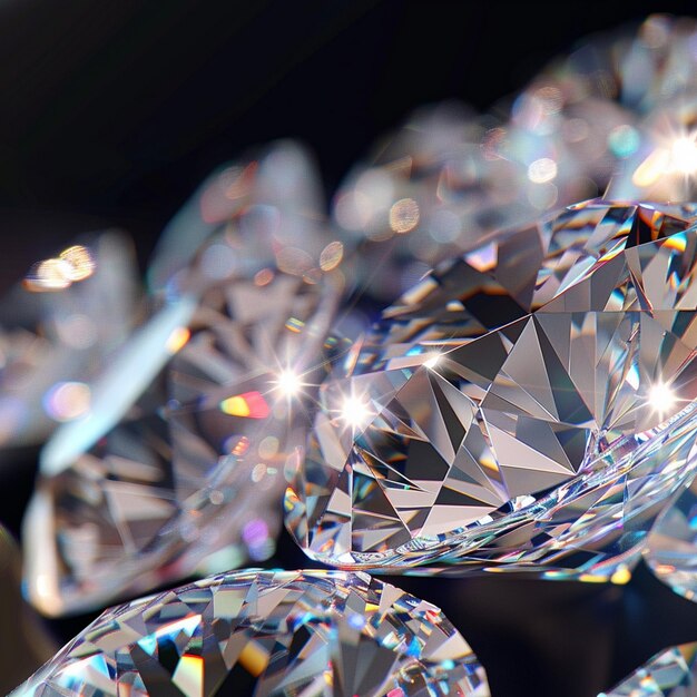 Exposición de joyas de diamantes de lujo en la mesa