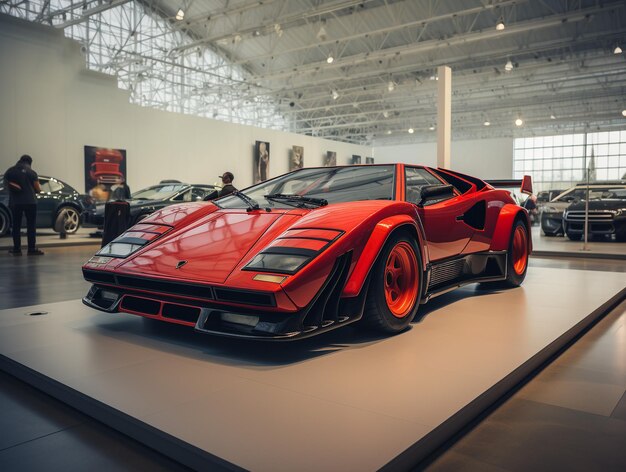 Foto exposición del lamborghini countach