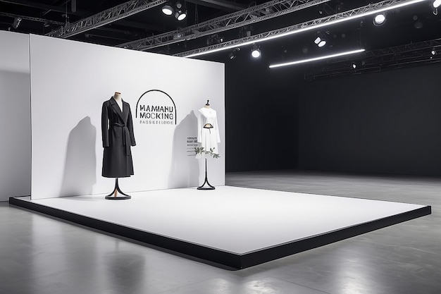 Exposición de marca de moda Incorporar el logotipo en el diseño de la pista, materiales promocionales y señalización de eventos